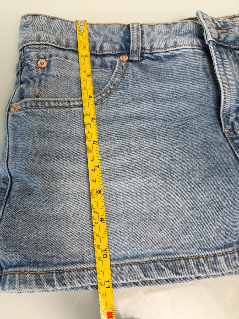 Garage Denim Micro Mini Skirt Blue Light Wash Jean Skirt Skort Size Medium - Picture 6 of 6